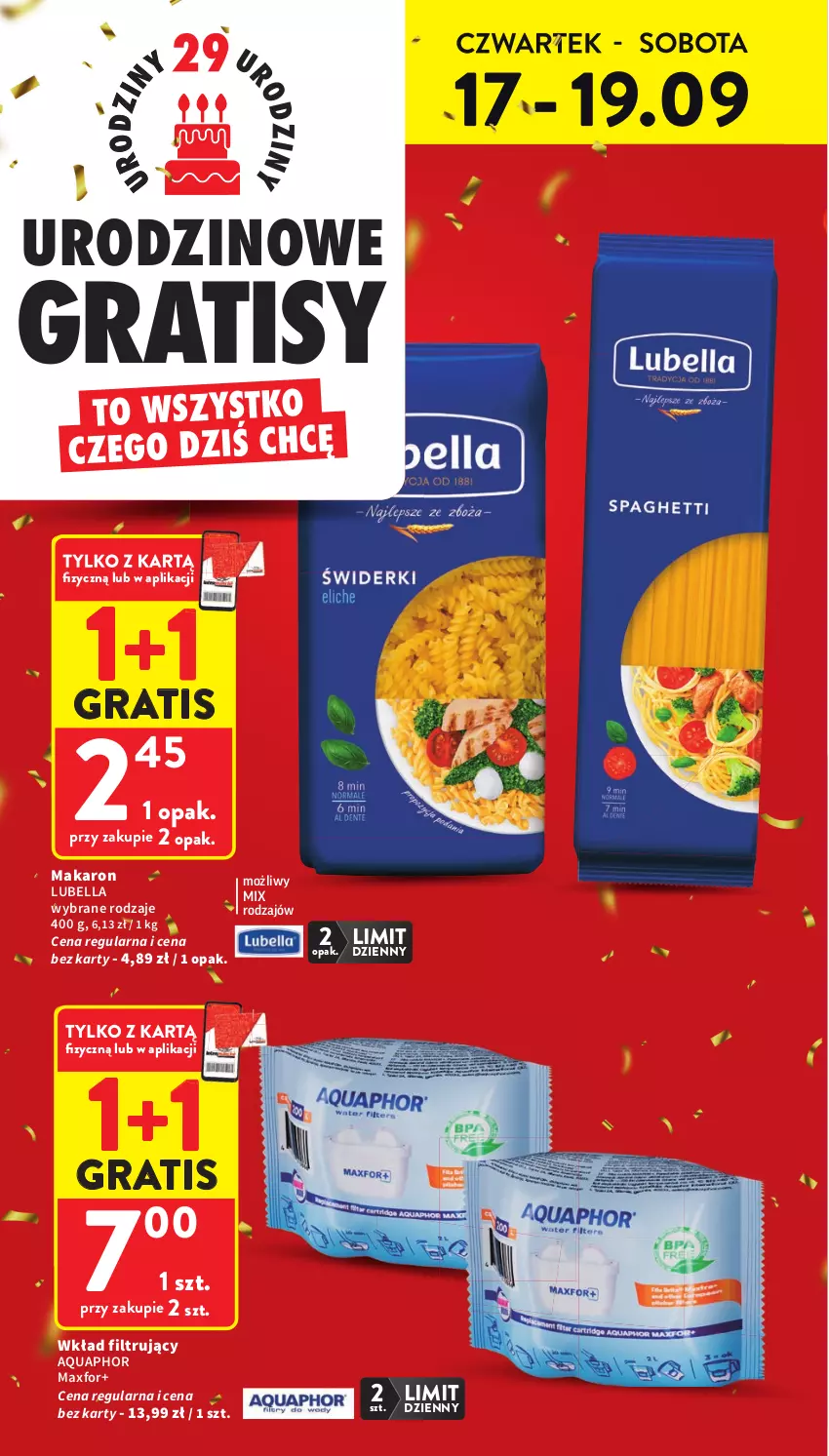 Gazetka promocyjna Intermarche - Gazetka Intermarche - ważna 17.09 do 23.09.2026 - strona 2 - produkty: Aquaphor, Bell, Bella, Gra, Lubella, Makaron, Wkład filtrujący