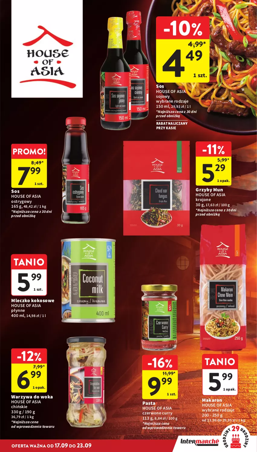 Gazetka promocyjna Intermarche - Gazetka Intermarche - ważna 17.09 do 23.09.2026 - strona 35 - produkty: Grzyby, Grzyby mun, House of Asia, Kokos, Makaron, Mleczko, Sos, Warzywa, Warzywa do woka