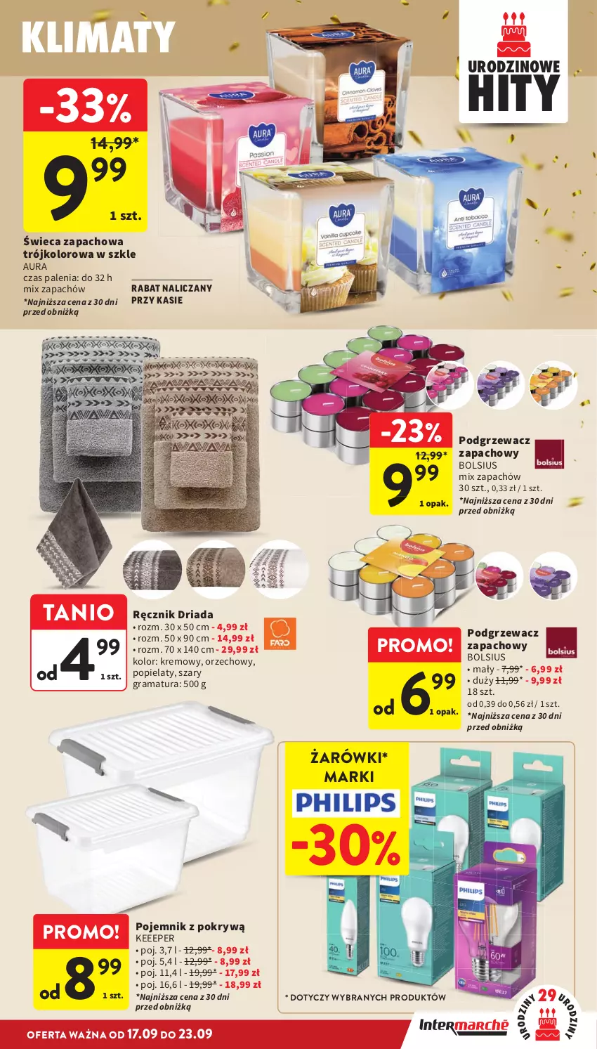 Gazetka promocyjna Intermarche - Gazetka Intermarche - ważna 17.09 do 23.09.2026 - strona 45 - produkty: Bols, Bolsius, Gra, Pojemnik, Rama, Ręcznik