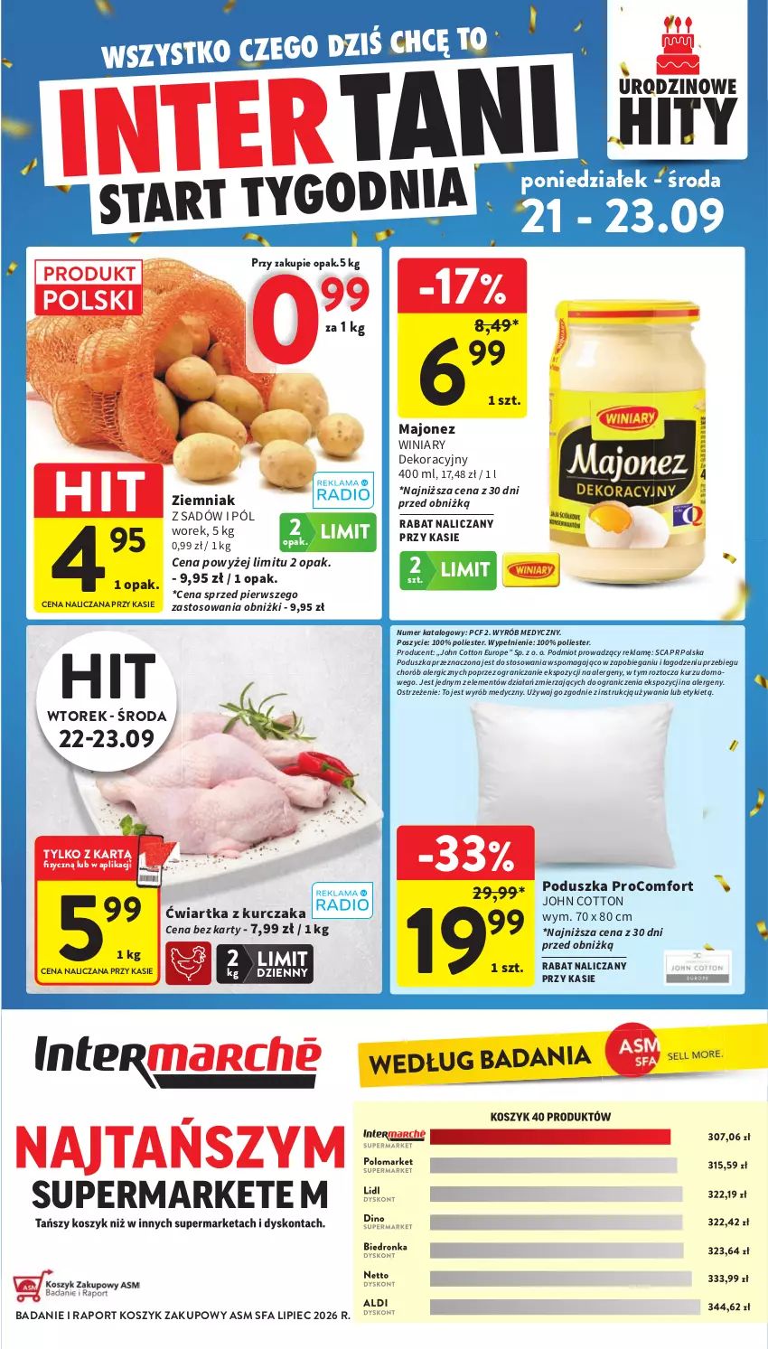 Gazetka promocyjna Intermarche - Gazetka Intermarche - ważna 17.09 do 23.09.2026 - strona 48 - produkty: Fa, Gra, Kosz, Kurczak, Majonez, Piec, Poduszka, Por, Winiary