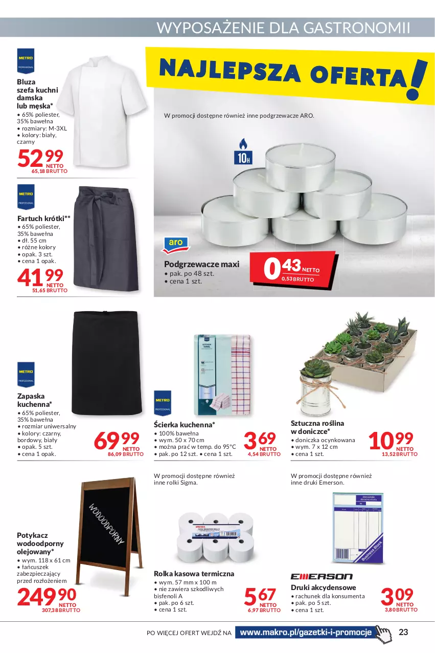 Gazetka promocyjna Makro - [Oferta promocyjna] Artykuły spożywcze i przemysłowe - ważna 19.04 do 02.05.2022 - strona 23 - produkty: Bluza, Cynk, Fa, Olej, Piec, Podgrzewacze, Por, Rolka kasowa, Rolki, Wełna