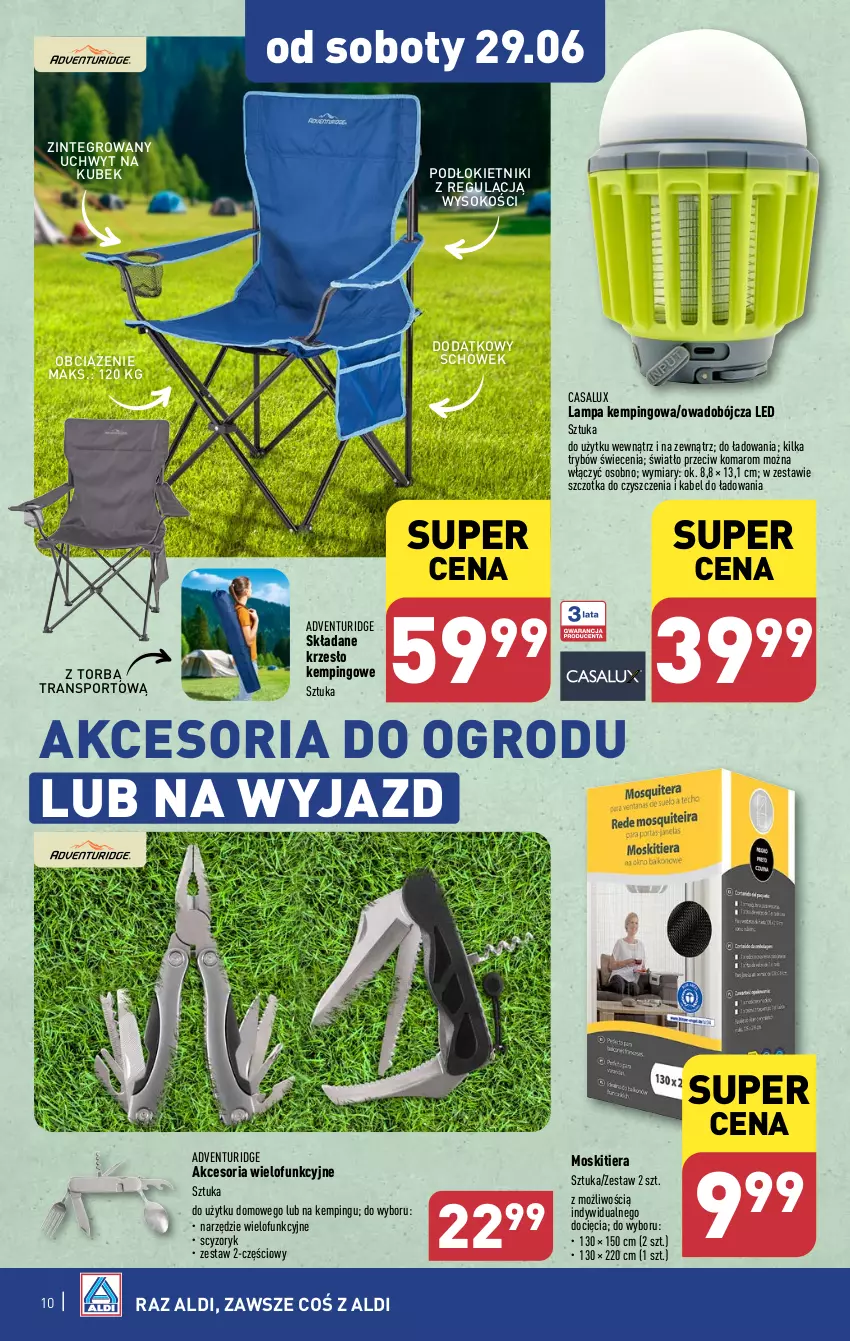 Gazetka promocyjna Aldi - Artykuły przemysłowe i tekstylia - ważna 24.06 do 30.06.2024 - strona 10 - produkty: Krzesło, Kubek, Lampa, Por, Sok, Sport, Szczotka, Tran