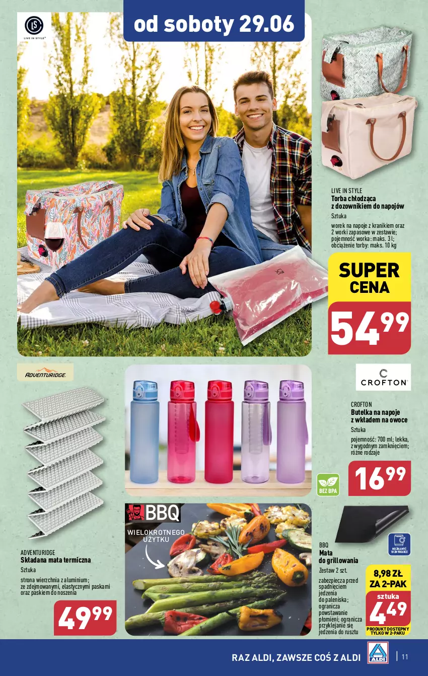 Gazetka promocyjna Aldi - Artykuły przemysłowe i tekstylia - ważna 24.06 do 30.06.2024 - strona 11 - produkty: Dozownik, Gra, Grill, Klej, Napoje, Orka, Owoce, Piec, Torba