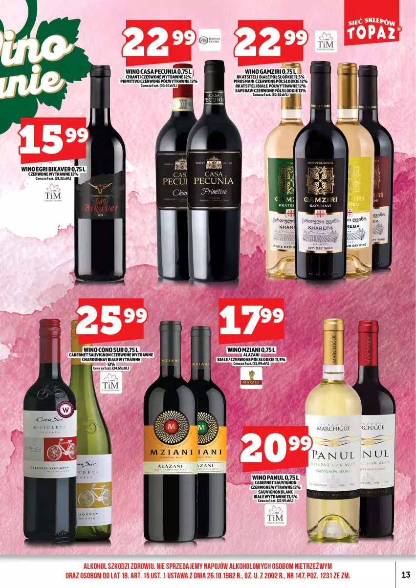 Gazetka promocyjna Topaz - Gazetka - ważna 01.04 do 16.04.2026 - strona 15 - produkty: BIC, Cabernet Sauvignon, Chardonnay, Chia, Chianti, Sauvignon Blanc, Wino