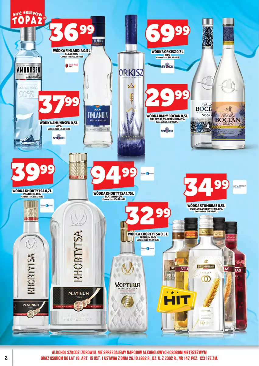 Gazetka promocyjna Topaz - Gazetka - ważna 01.04 do 16.04.2026 - strona 4 - produkty: Biały Bocian, Wódka