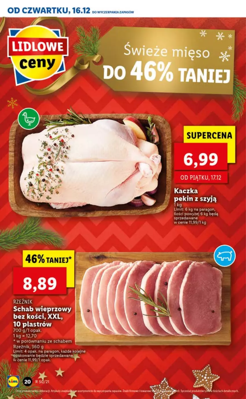 Gazetka promocyjna Lidl - GAZETKA OD 16.12 DO 19.12 - ważna 16.12 do 19.12.2021 - strona 20 - produkty: Kaczka, Olej, Por, Schab wieprzowy