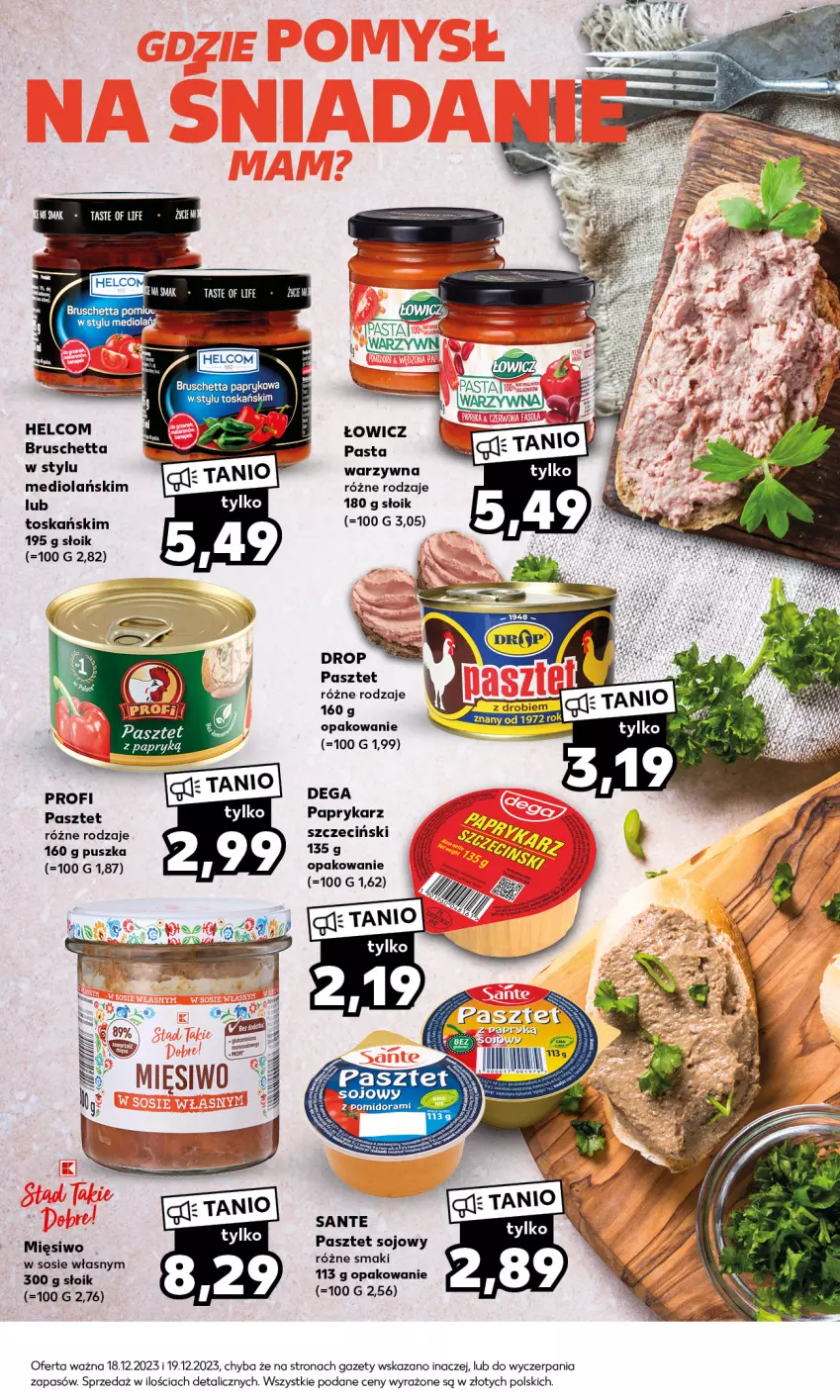 Gazetka promocyjna Kaufland - Mocny Start - ważna 18.12 do 19.12.2023 - strona 15 - produkty: Dega, HELCOM, Papryka, Paprykarz, Paprykarz szczeciński, Pasta warzywna, Pasztet, Sante, Sos