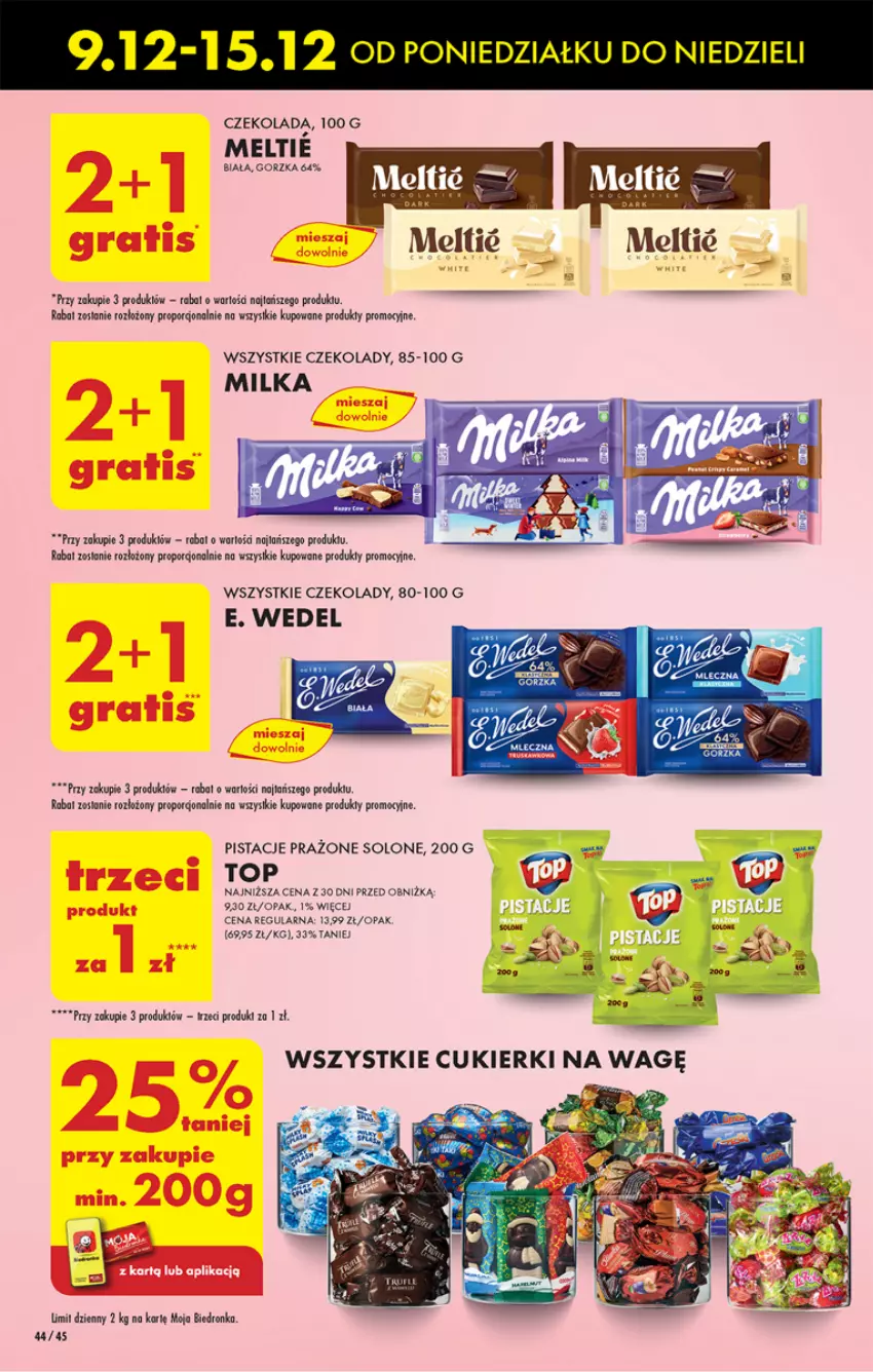 Gazetka promocyjna Biedronka - Od poniedzialku - ważna 09.12 do 14.12.2024 - strona 54 - produkty: Czekolada, Dron, E. Wedel, Milka, Pistacje, Por, Top