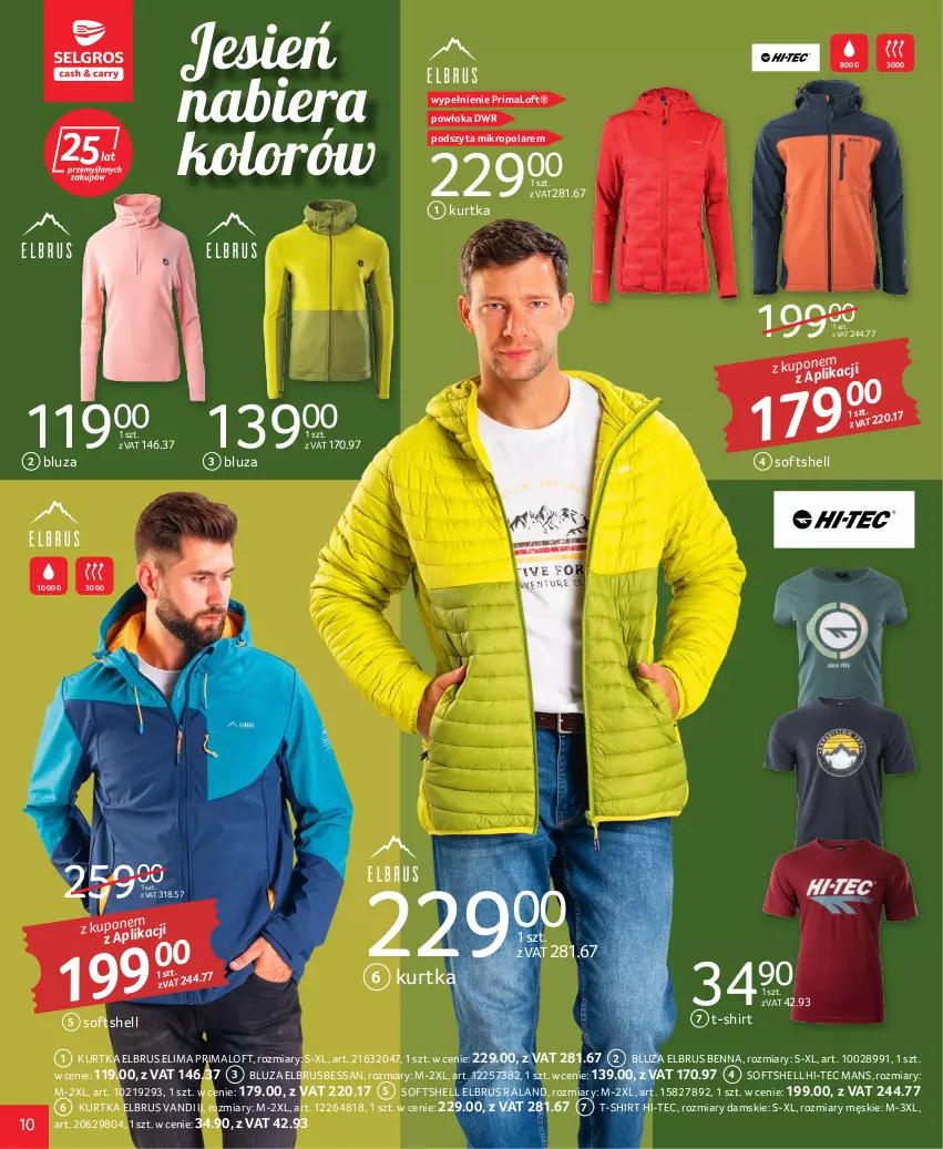 Gazetka promocyjna Selgros - Katalog Tekstylia - ważna 22.09 do 05.10.2022 - strona 10 - produkty: Bluza, Hi-Tec, Kurtka, Prima, T-shirt