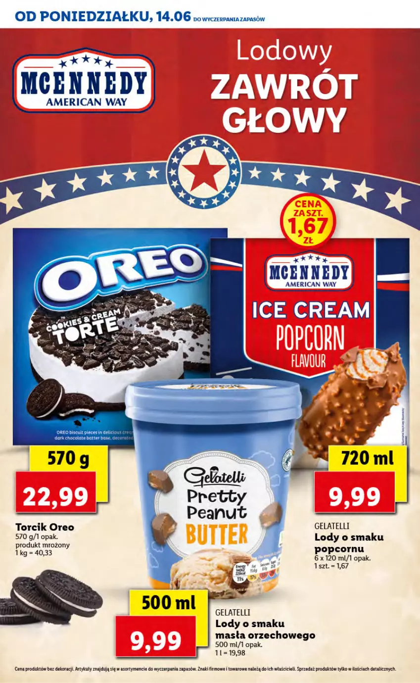 Gazetka promocyjna Lidl - TYDZIEŃ W AMERYKAŃSKIM STYLU - ważna 14.06 do 18.06.2021 - strona 16 - produkty: Lody, Oreo, Popcorn