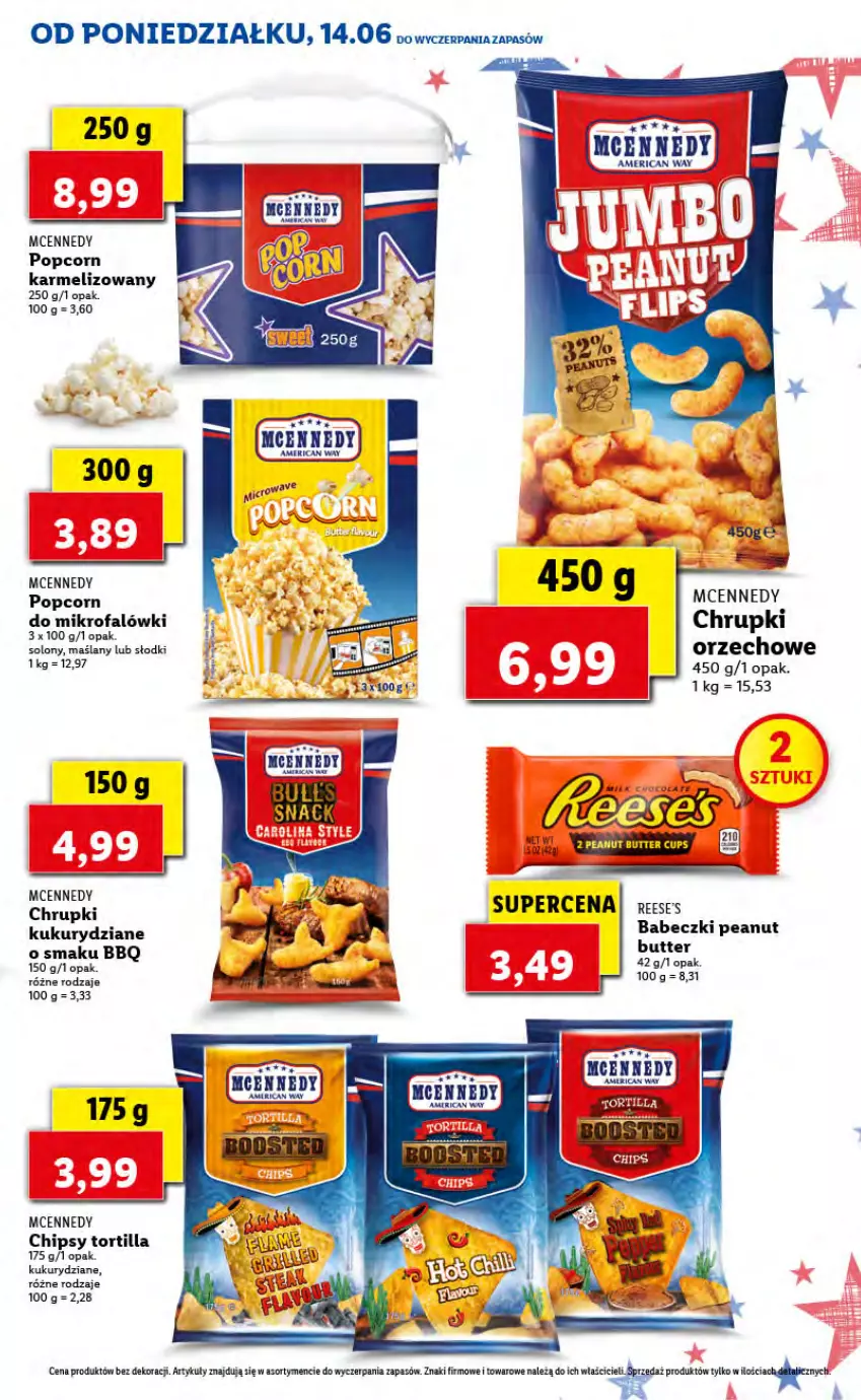 Gazetka promocyjna Lidl - TYDZIEŃ W AMERYKAŃSKIM STYLU - ważna 14.06 do 18.06.2021 - strona 17 - produkty: Babeczki, Chipsy, Chrupki, Fa, Popcorn, Tortilla