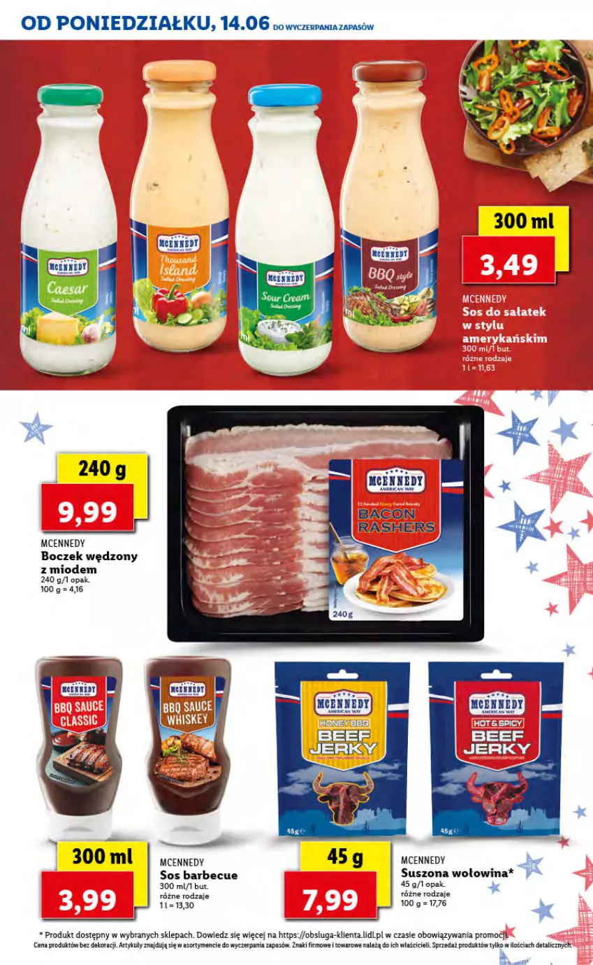 Gazetka promocyjna Lidl - TYDZIEŃ W AMERYKAŃSKIM STYLU - ważna 14.06 do 18.06.2021 - strona 9 - produkty: Boczek, Jerky, Sos, Wołowina