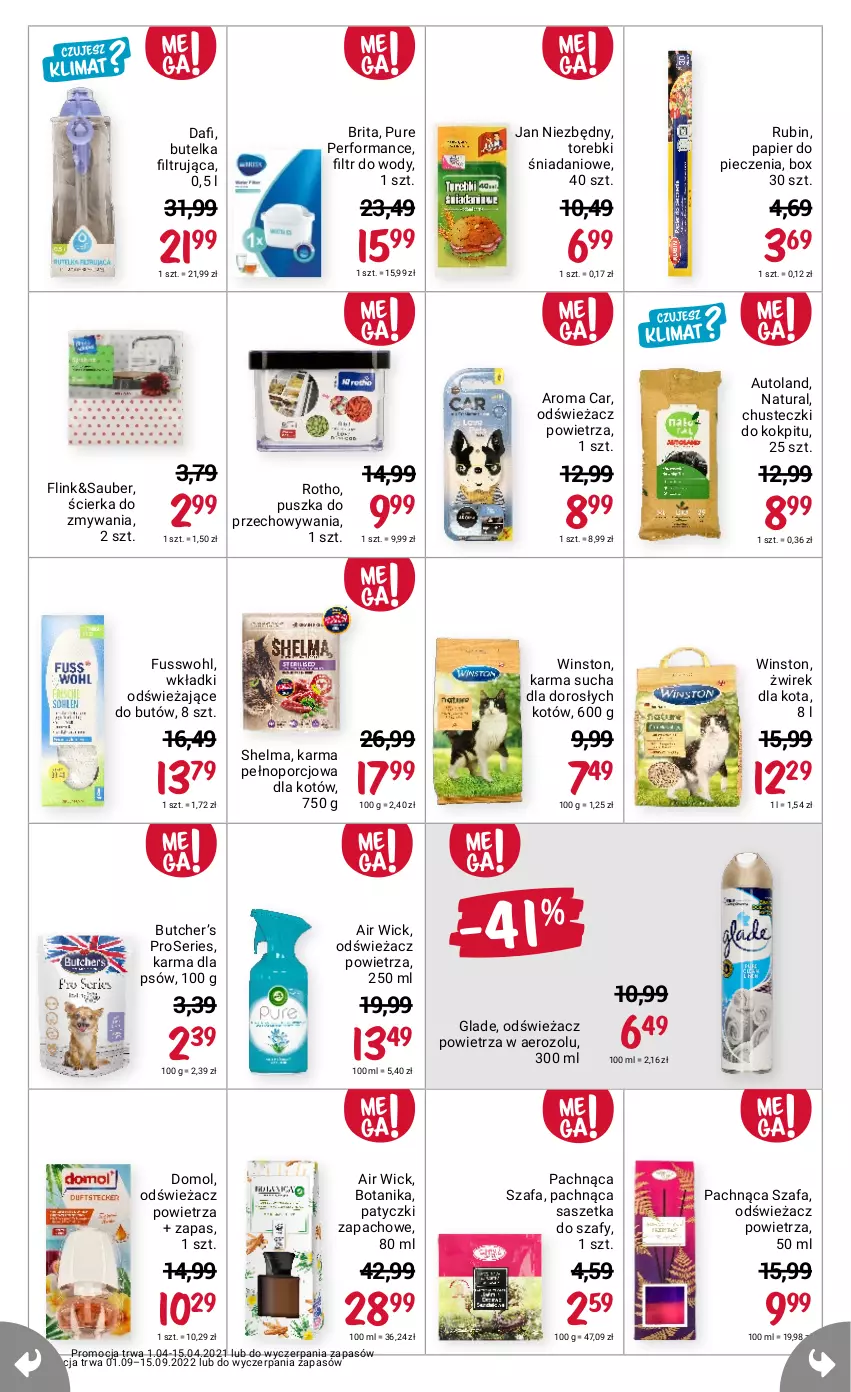 Gazetka promocyjna Rossmann - 1 września - ważna 01.09 do 15.09.2022 - strona 4 - produkty: Air Wick, Brit, Brita, Chusteczki, Danio, Domol, Fa, Jan Niezbędny, Odświeżacz powietrza, Papier, Papier do pieczenia, Piec, Por, Pur, Rubin, Ser, Szafa, Winston, Wkładki