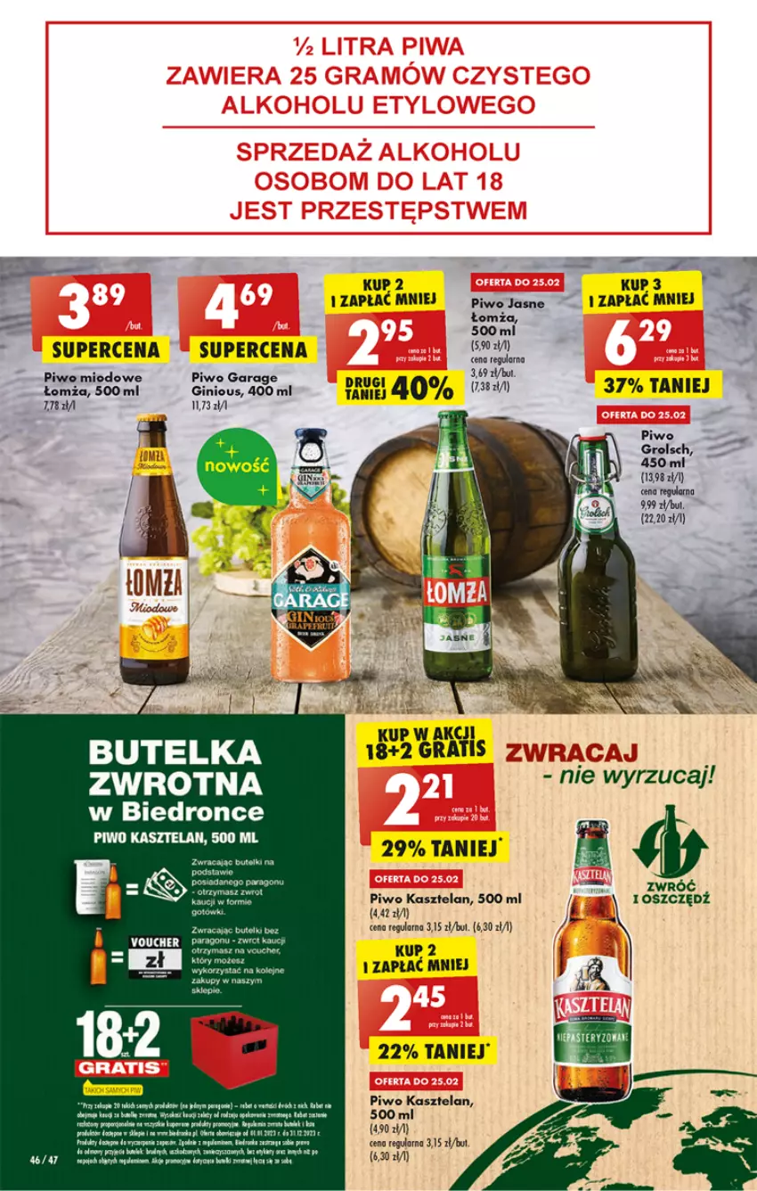 Gazetka promocyjna Biedronka - ważna 23.02 do 01.03.2023 - strona 46 - produkty: Dron, Fa, Gin, Hama, Kasztelan, Olej, Piwo