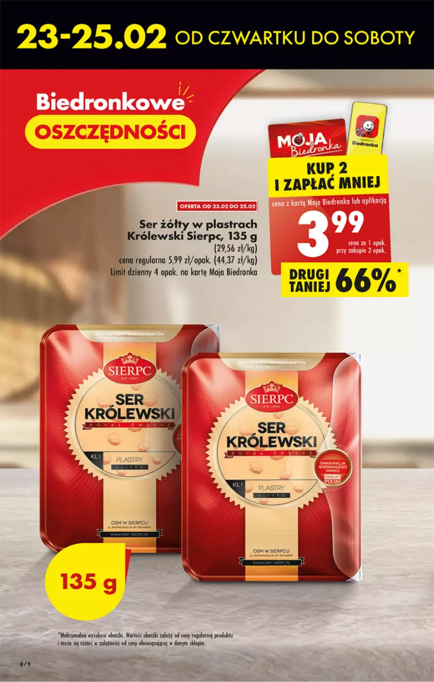 Gazetka promocyjna Biedronka - ważna 23.02 do 01.03.2023 - strona 8 - produkty: Dron, Królewski, Ser, Sok