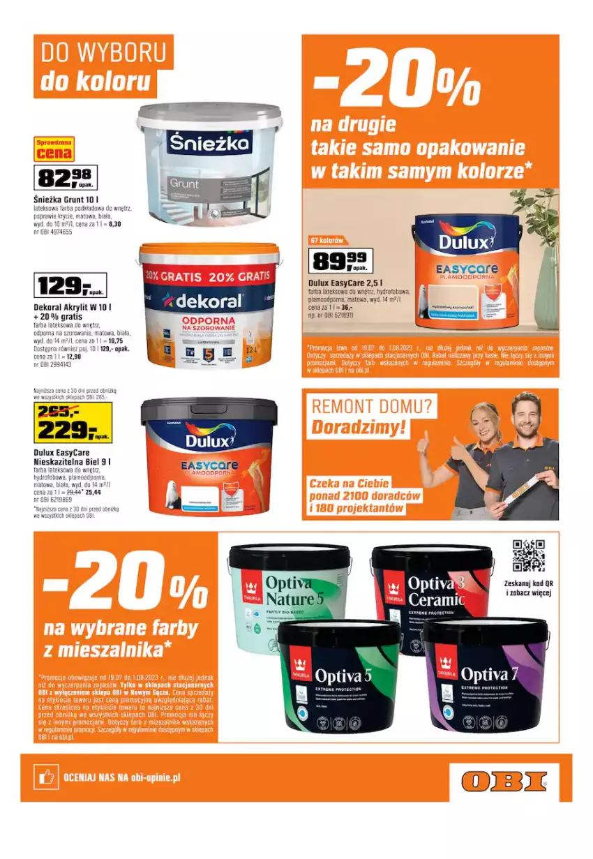 Gazetka promocyjna Obi - Gazetka OBI - ważna 19.07 do 01.08.2023 - strona 7 - produkty: Dekoral, Dulux, Fa, Farba lateksowa, Gra, Por