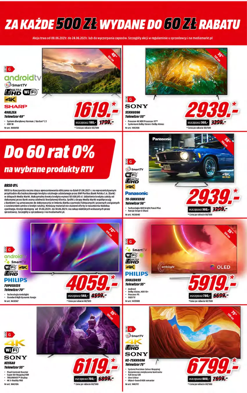 Gazetka promocyjna Media Markt - Gazetka Media Markt - ważna 08.06 do 15.06.2021 - strona 2 - produkty: Cif, Fa, Kosz, Panasonic, Philips, Rama, Rum, Sony, Sprzedawcy, Telewizor, Top