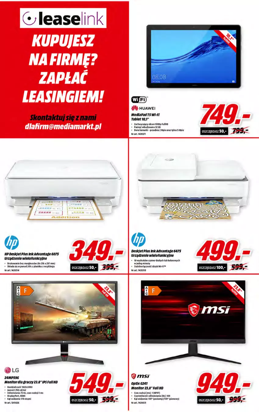 Gazetka promocyjna Media Markt - Gazetka Media Markt - ważna 08.06 do 15.06.2021 - strona 6 - produkty: Gin, Gra, Huawei, Kiwi, Monitor, Por, Tablet, Top, Urządzenie wielofunkcyjne