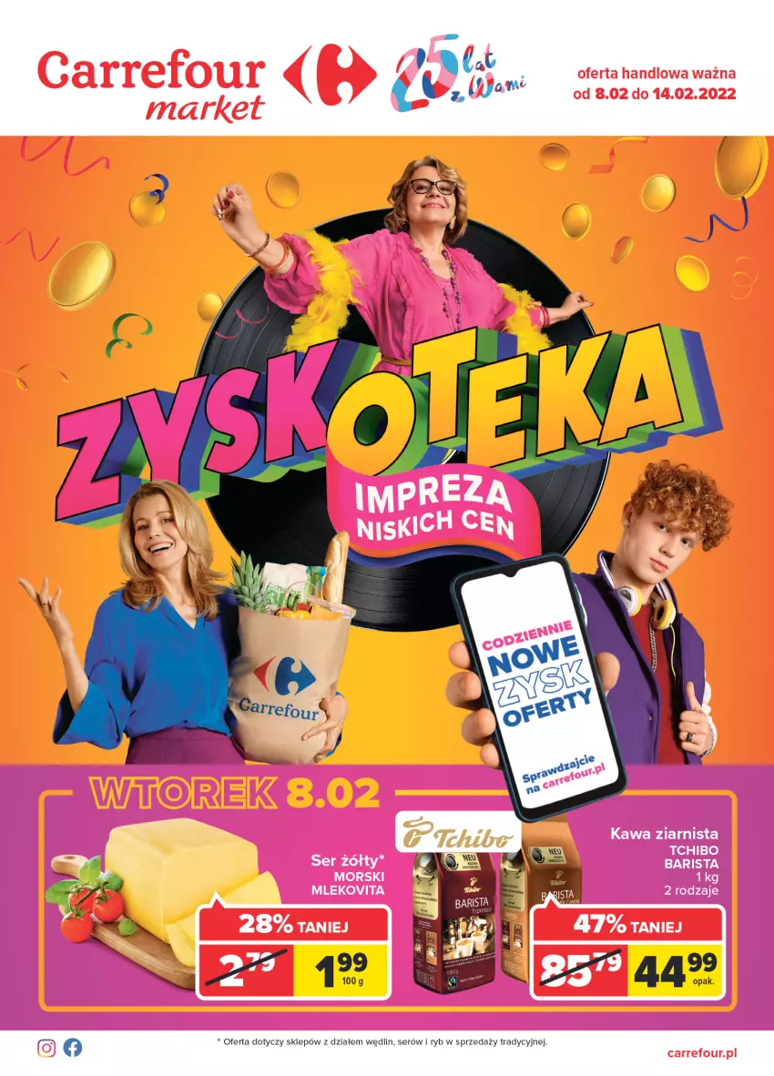 Gazetka promocyjna Carrefour - Gazetka Market Zyskoteka - ważna 08.02 do 14.02.2022 - strona 1 - produkty: Ser