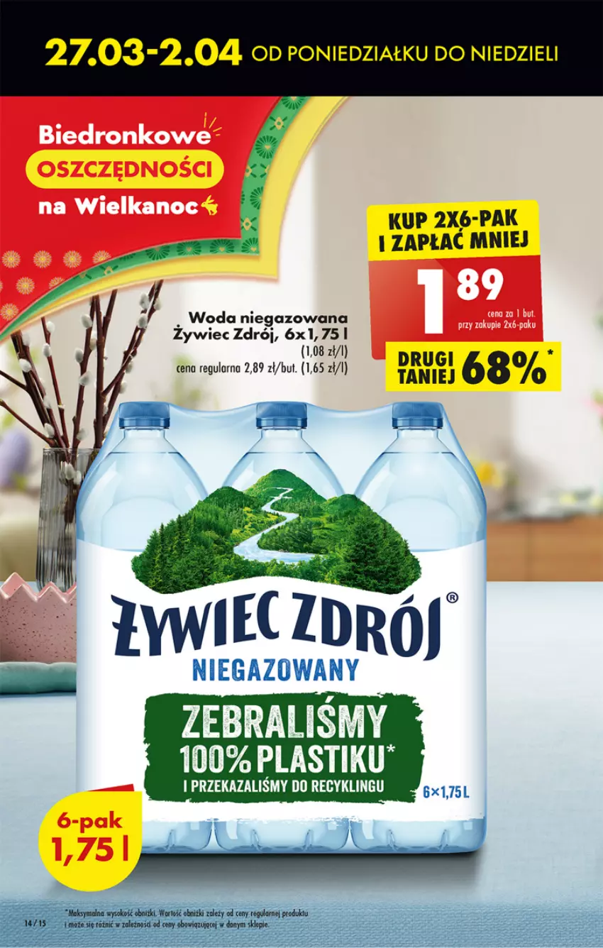 Gazetka promocyjna Biedronka - ważna 27.03 do 01.04.2023 - strona 14 - produkty: Woda, Woda niegazowana