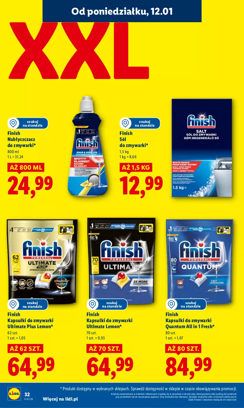 Gazetka promocyjna Lidl - GAZETKA - ważna 12.01 do 14.01.2026 - strona 32 - produkty: Finish, Sól, Zmywarki