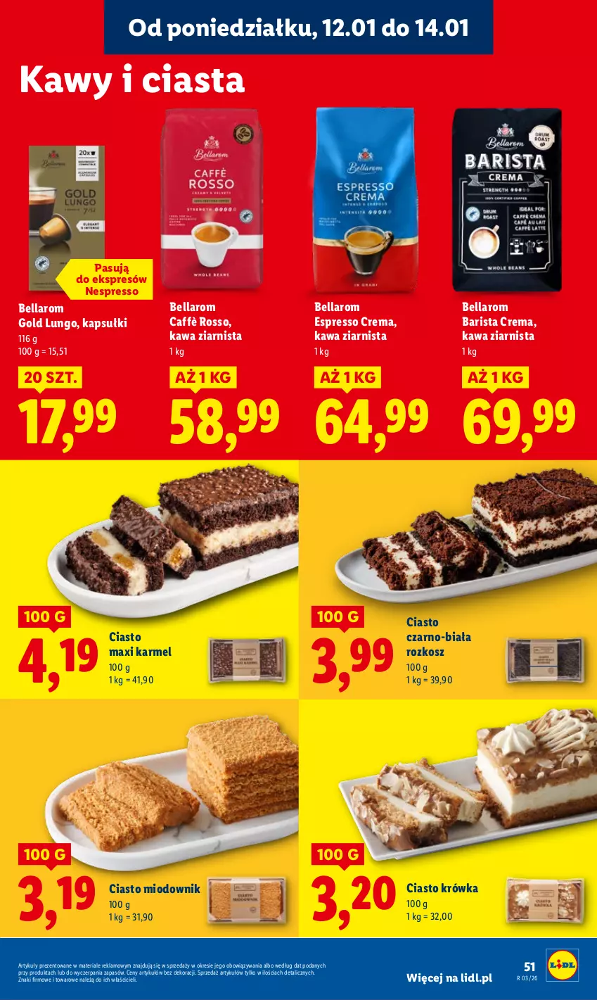 Gazetka promocyjna Lidl - GAZETKA - ważna 12.01 do 14.01.2026 - strona 51 - produkty: Bell, Bella, Kawa, Kawa ziarnista, Kosz