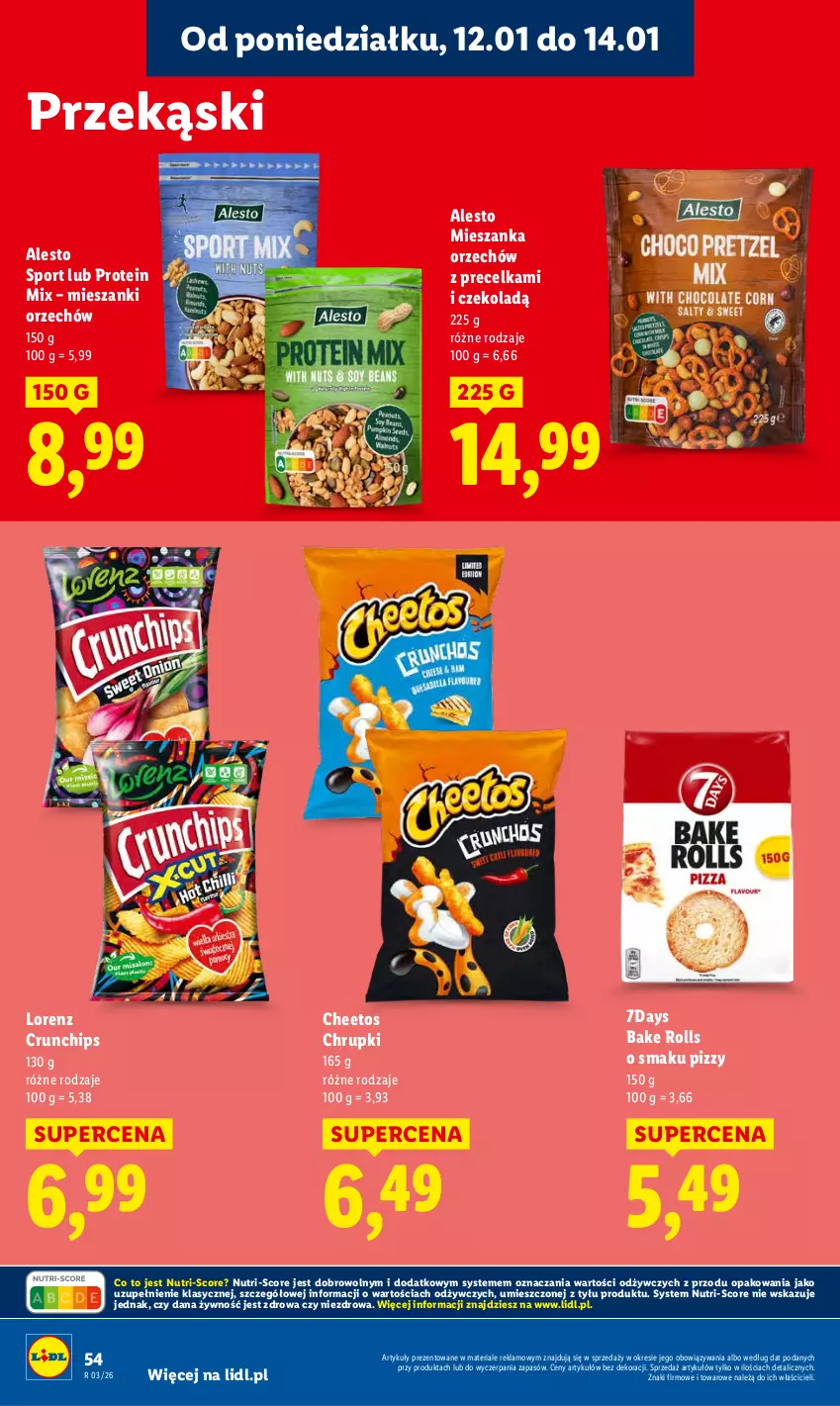 Gazetka promocyjna Lidl - GAZETKA - ważna 12.01 do 14.01.2026 - strona 54 - produkty: Bake Rolls, Cheetos, Chrupki, Crunchips, Lorenz, Por, Sport