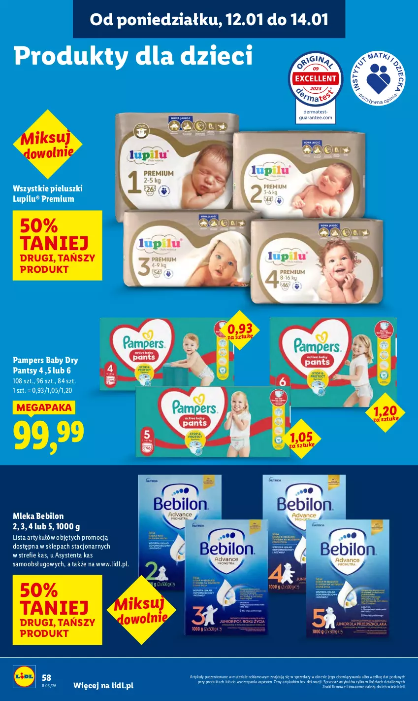 Gazetka promocyjna Lidl - GAZETKA - ważna 12.01 do 14.01.2026 - strona 58 - produkty: BEBILON, Dzieci, Pampers