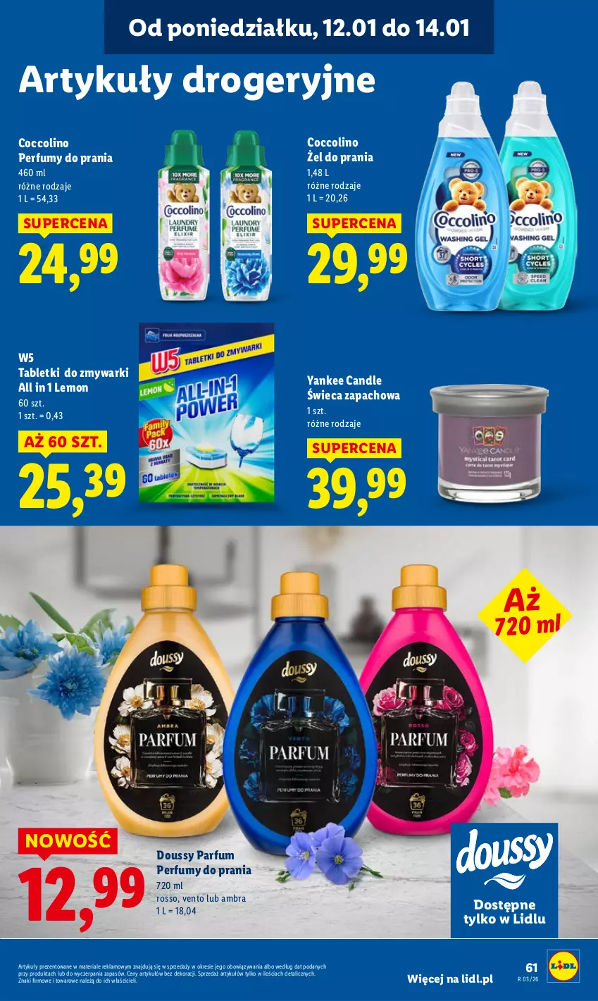 Gazetka promocyjna Lidl - GAZETKA - ważna 12.01 do 14.01.2026 - strona 61 - produkty: Coccolino, Perfum, Tablet, Tabletki do zmywarki, Zmywarki