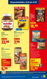 Gazetka promocyjna Lidl - GAZETKA - Gazetka - ważna od 14.01 do 14.01.2026 - strona 29 - produkty: Pistacje, Nutella, Nesquik, Lion, Baton, Danio, Cini Minis, Mieszanka bakaliowa, Nestlé