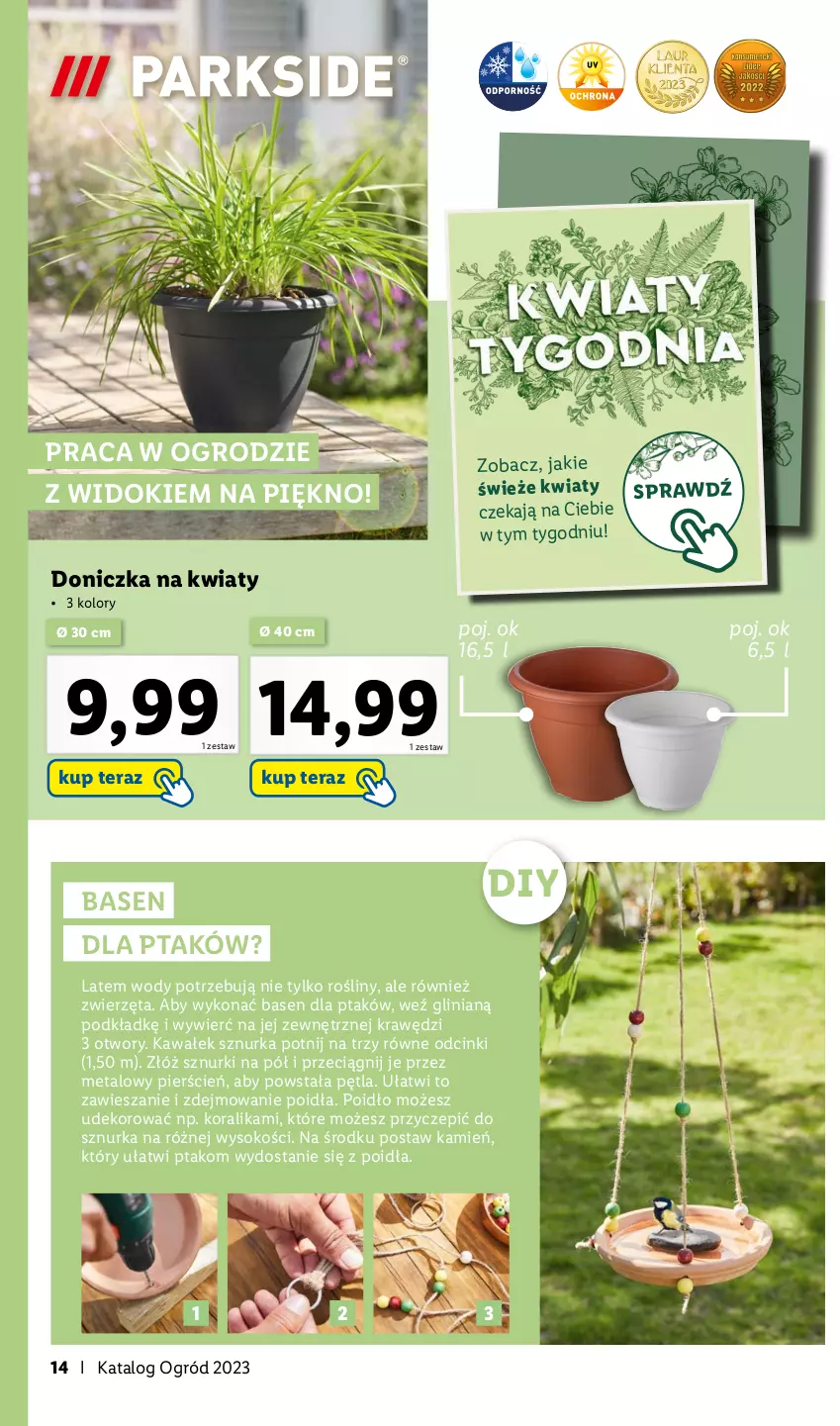 Gazetka promocyjna Lidl - KATALOG OGRÓD - ważna 27.03 do 28.05.2023 - strona 14 - produkty: Cień, Kawa, Ogród, Podkład, Sok, Tera, Wałek, Zwierzęta