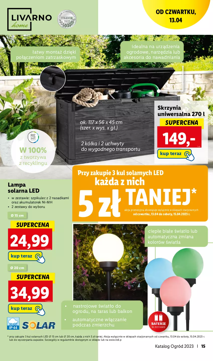 Gazetka promocyjna Lidl - KATALOG OGRÓD - ważna 27.03 do 28.05.2023 - strona 15 - produkty: Akumulator, Lampa, Ogród, Por, Sport, Tera, Tran, Uchwyty