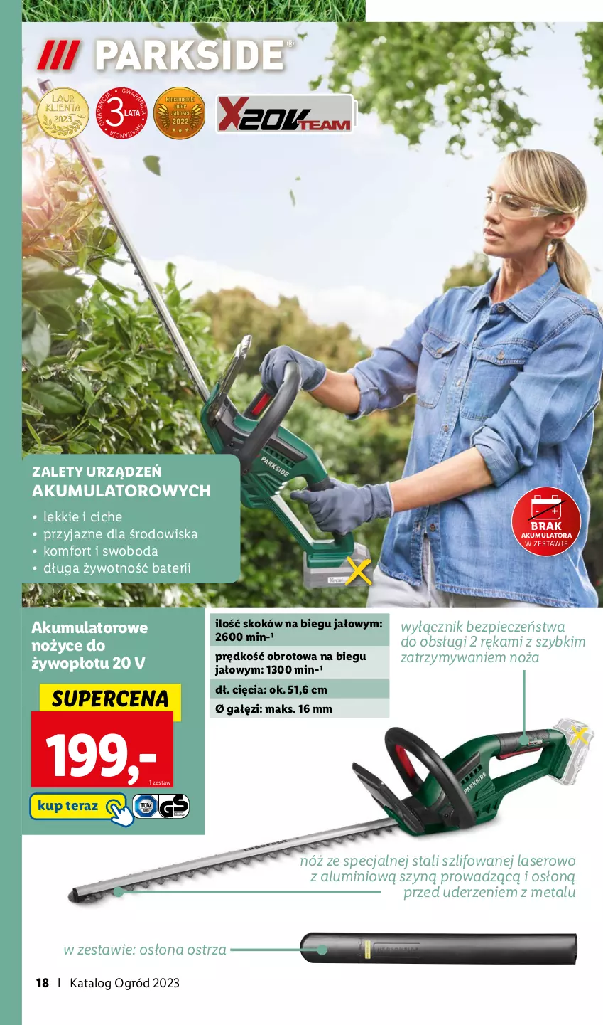 Gazetka promocyjna Lidl - KATALOG OGRÓD - ważna 27.03 do 28.05.2023 - strona 18 - produkty: Akumulator, Noż, Nożyce, Ogród, Piec, Ser, Tera