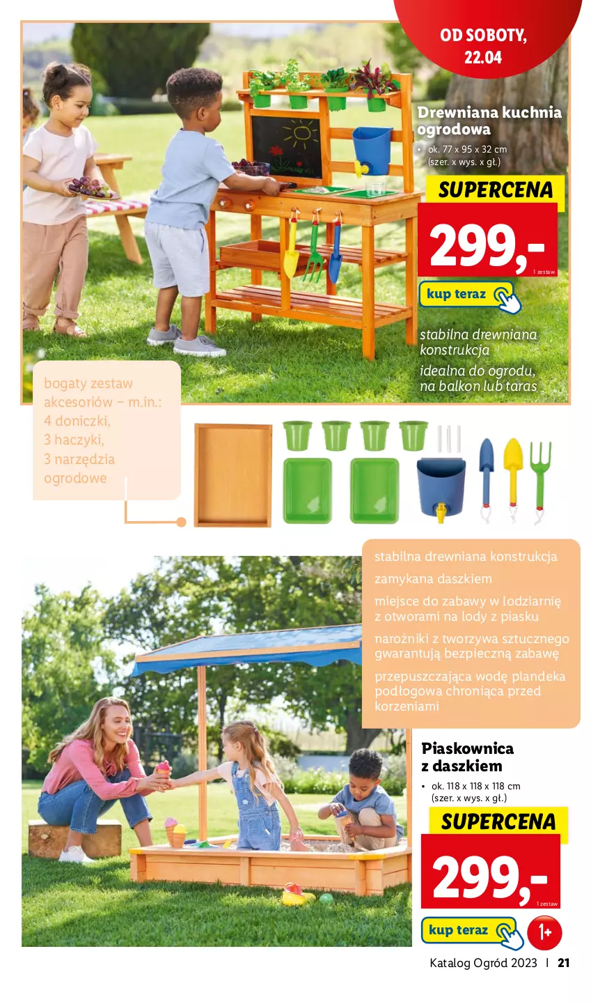 Gazetka promocyjna Lidl - KATALOG OGRÓD - ważna 27.03 do 28.05.2023 - strona 21 - produkty: Drewniana kuchnia, Haczyk, Kuchnia, Lody, Narożnik, Ogród, Piec, Tera