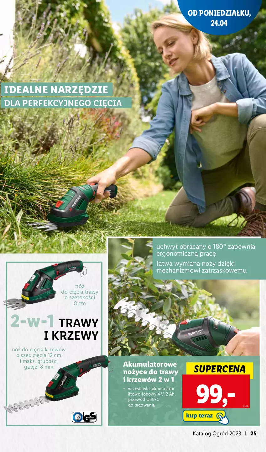 Gazetka promocyjna Lidl - KATALOG OGRÓD - ważna 27.03 do 28.05.2023 - strona 25 - produkty: Akumulator, Noż, Nożyce, Ogród, Przewód, Tera