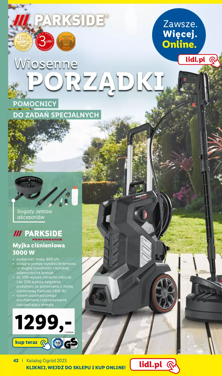 Gazetka promocyjna Lidl - KATALOG OGRÓD - ważna 27.03 do 28.05.2023 - strona 42 - produkty: Koc, Myjka ciśnieniowa, Ogród, Parkside, Por, Sok, Tera