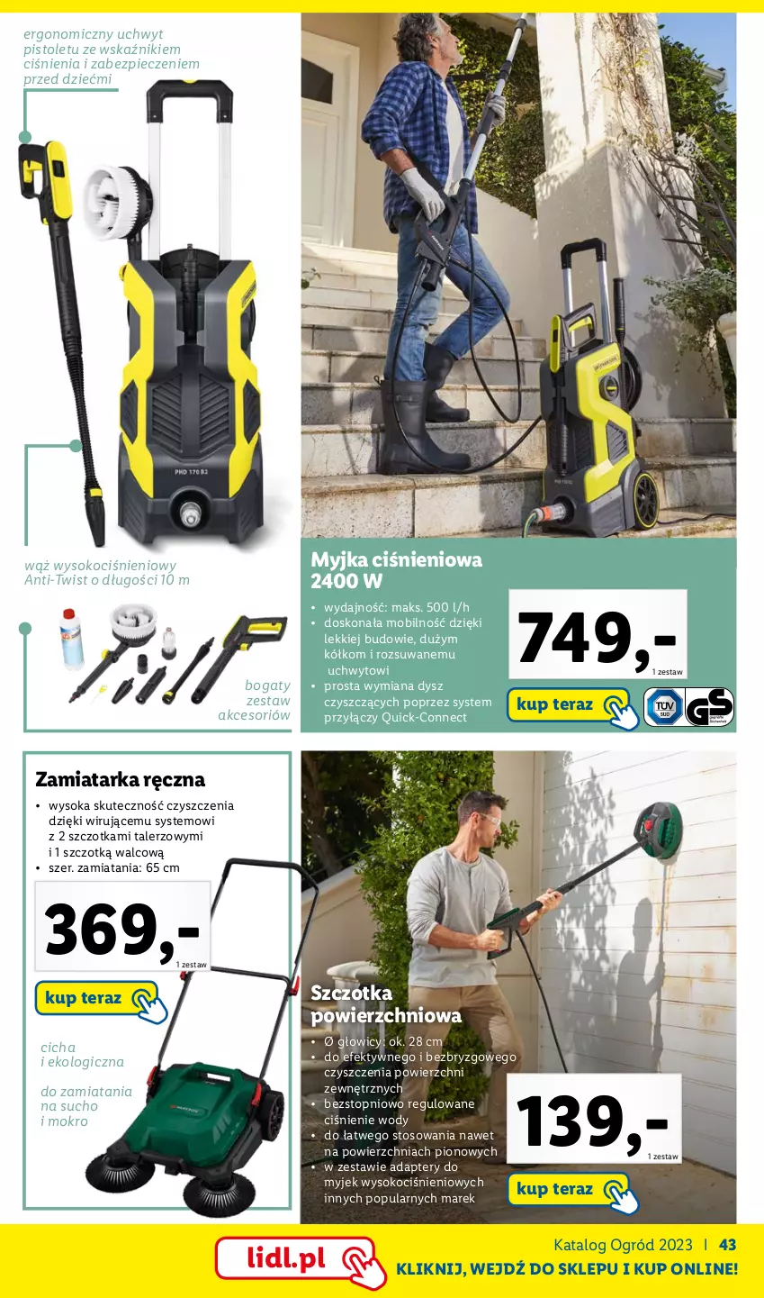 Gazetka promocyjna Lidl - KATALOG OGRÓD - ważna 27.03 do 28.05.2023 - strona 43 - produkty: Koc, Mobil, Myjka ciśnieniowa, Ogród, Piec, Pistolet, Sok, Szczotka, Talerz, Tarka, Tera, Top