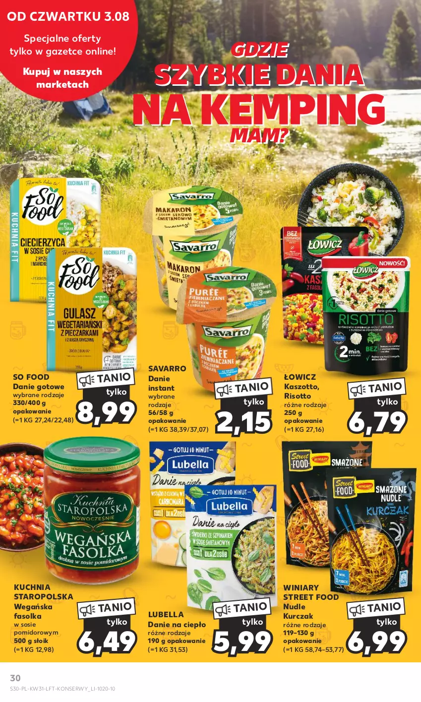 Gazetka promocyjna Kaufland - Gazetka tygodnia - ważna 03.08 do 09.08.2023 - strona 30 - produkty: Bell, Bella, Danie gotowe, Fa, Kuchnia, Kuchnia Staropolska, Kurczak, Lubella, Savarro, Ser, So Food, Sos, Winiary, Zott