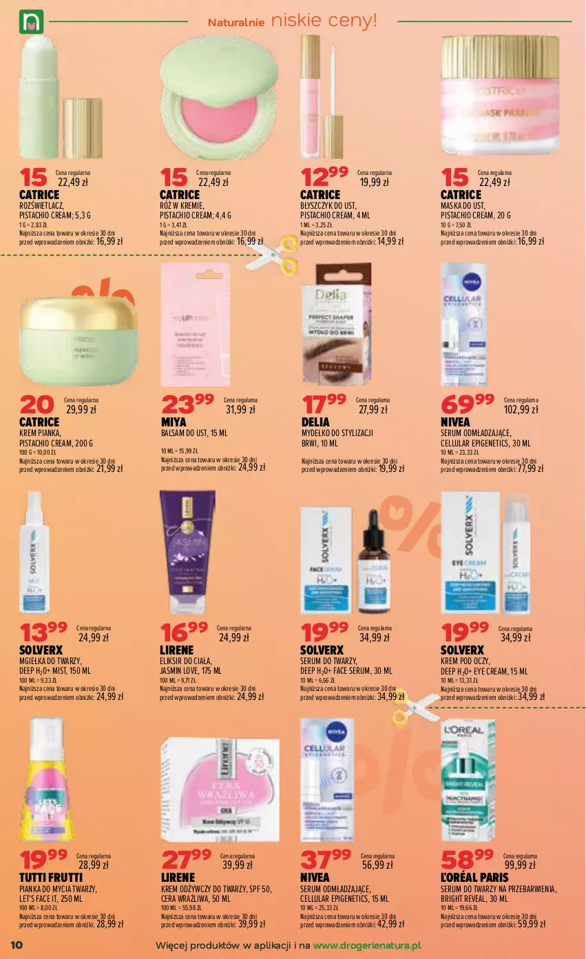 Gazetka promocyjna Drogerie Natura - Gazetka Drogerie Natura - ważna 21.07 do 05.08.2026 - strona 10 - produkty: Balsam do ust, Błyszczyk do ust, Catrice, Fa, Krem odżywczy, Krem pod oczy, Lirene, Maska, Mgiełka do twarzy, Nivea, Pianka do mycia twarzy, Rozświetlacz, Rum, Ser, Serum, Serum do twarzy