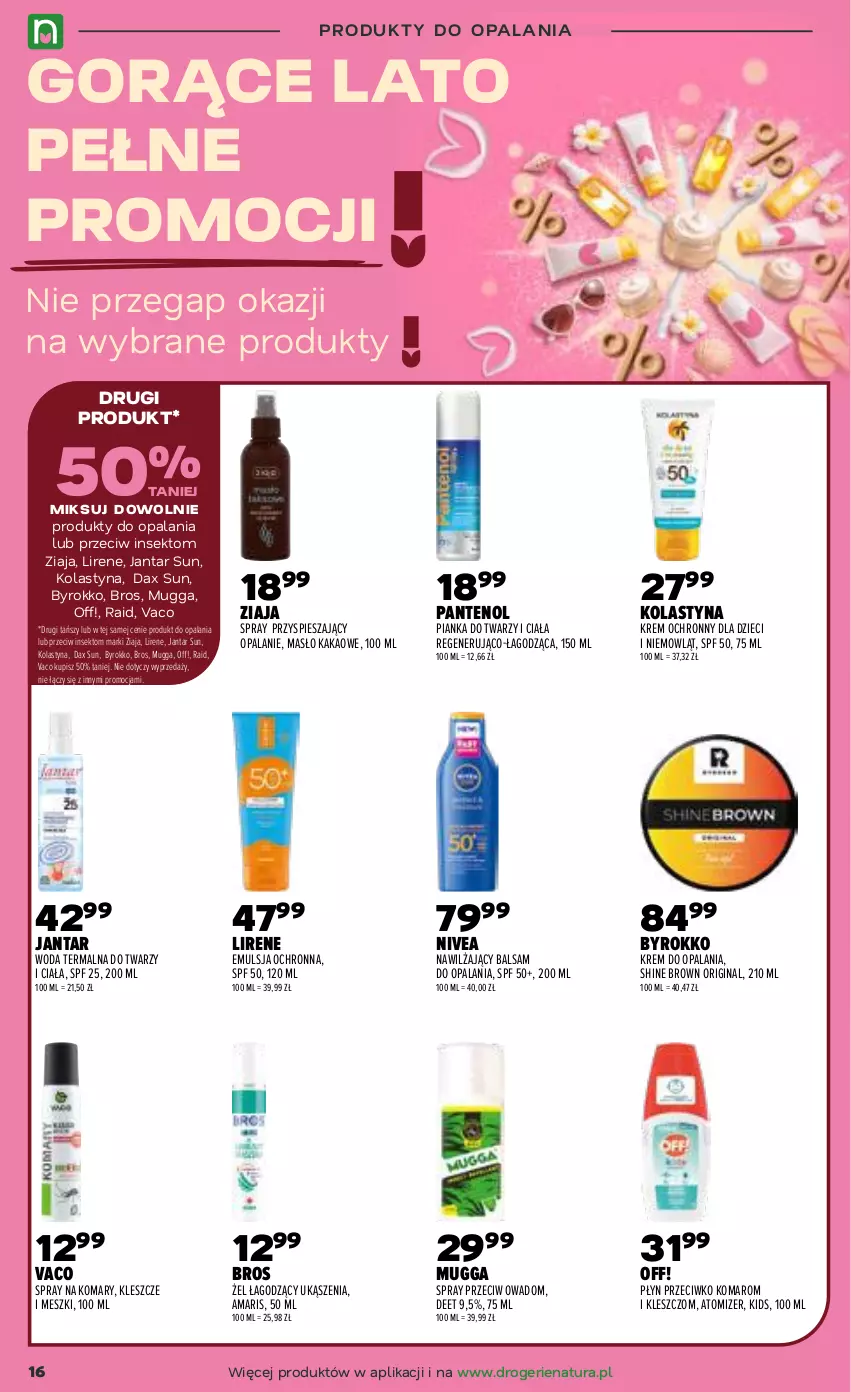 Gazetka promocyjna Drogerie Natura - Gazetka Drogerie Natura - ważna 21.07 do 05.08.2026 - strona 16 - produkty: DAX, Dzieci, Emulsja, Gin, Kakao, Lirene, Masło, Nawilżający balsam, Nivea, Woda, Ziaja
