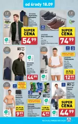 Gazetka promocyjna Aldi - Artykuły przemysłowe i tekstylia - Gazetka - ważna od 21.09 do 21.09.2024 - strona 3 - produkty: Podkoszulek, Sweter, Ser, Por, Buty, Szal, Karp, Kosz, Kamizelka, Wełna, Bokserki, Piżama, Fa