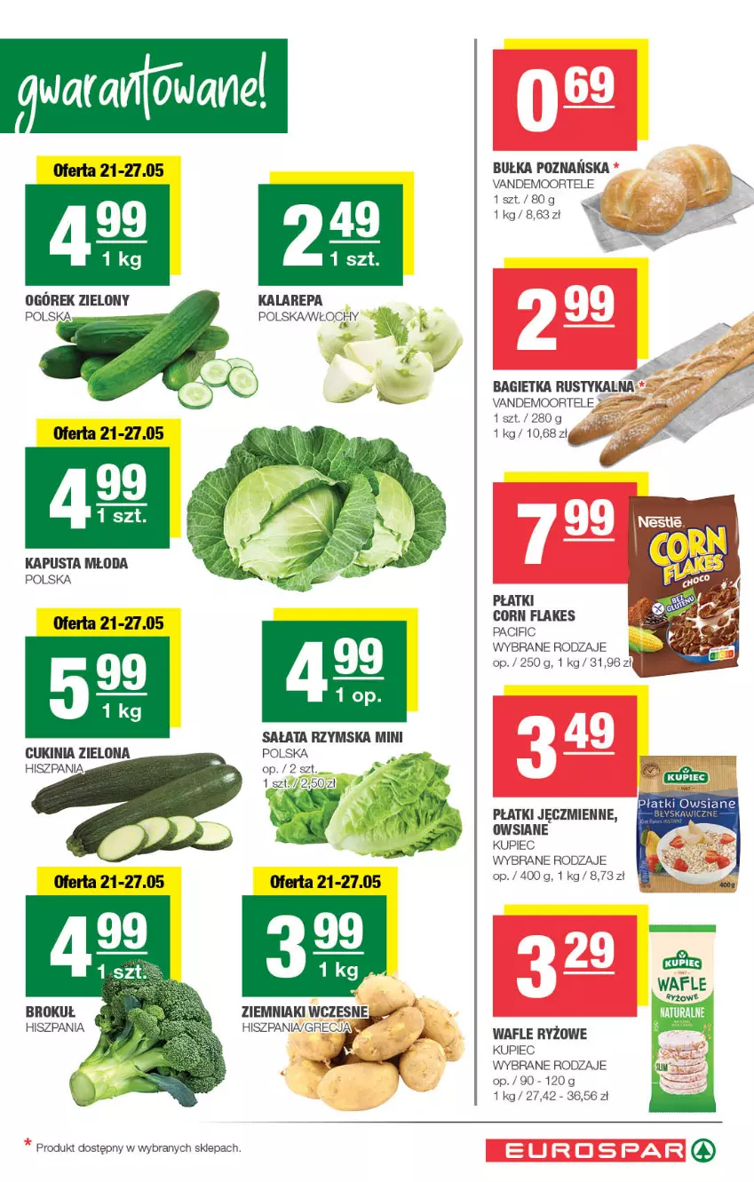 Gazetka promocyjna Spar - EuroSpar - ważna 18.05 do 28.05.2025 - strona 3 - produkty: Bagietka, Bułka, Corn flakes, Kupiec, Ogórek, Piec, Płatki owsiane, Rust, Ryż, Wafle, Ziemniaki