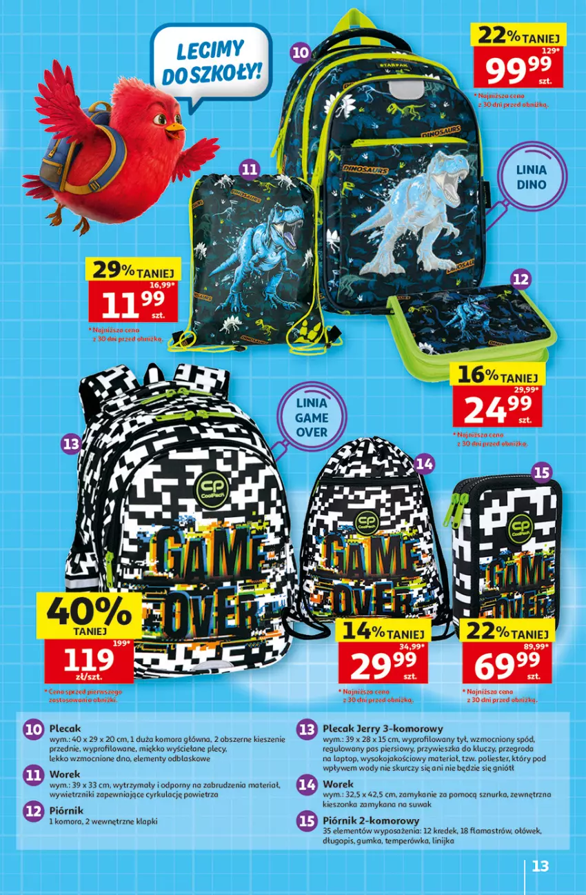 Gazetka promocyjna Auchan - Gazetka 30 Lat Hipermarket Auchan - ważna 16.07 do 22.07.2026 - strona 13 - produkty: Długopis, Klapki, Piórnik, Plecak, Por, Sok, Top