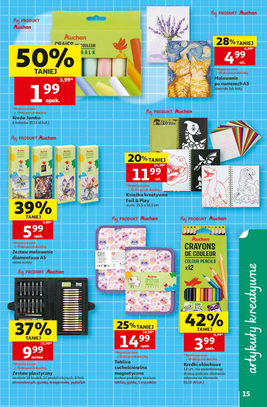 Gazetka promocyjna Auchan - Gazetka 30 Lat Hipermarket Auchan - ważna 16.07 do 22.07.2026 - strona 15 - produkty: Fa, Książka, Olej, Por, Tablica suchościeralna