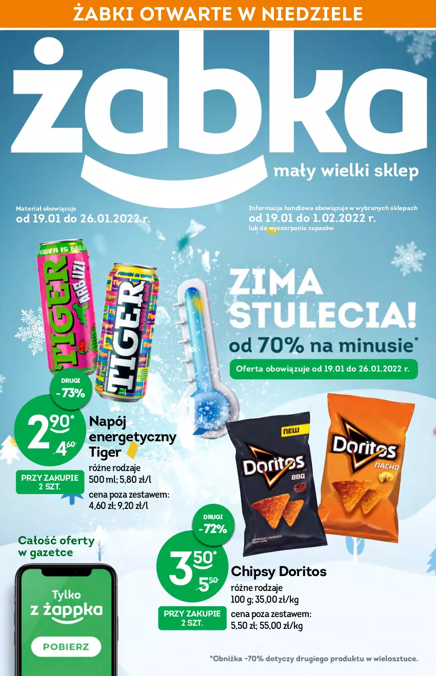 Gazetka promocyjna Żabka - ważna 19.01 do 26.01.2022 - strona 1 - produkty: Chipsy, Napój, Tiger