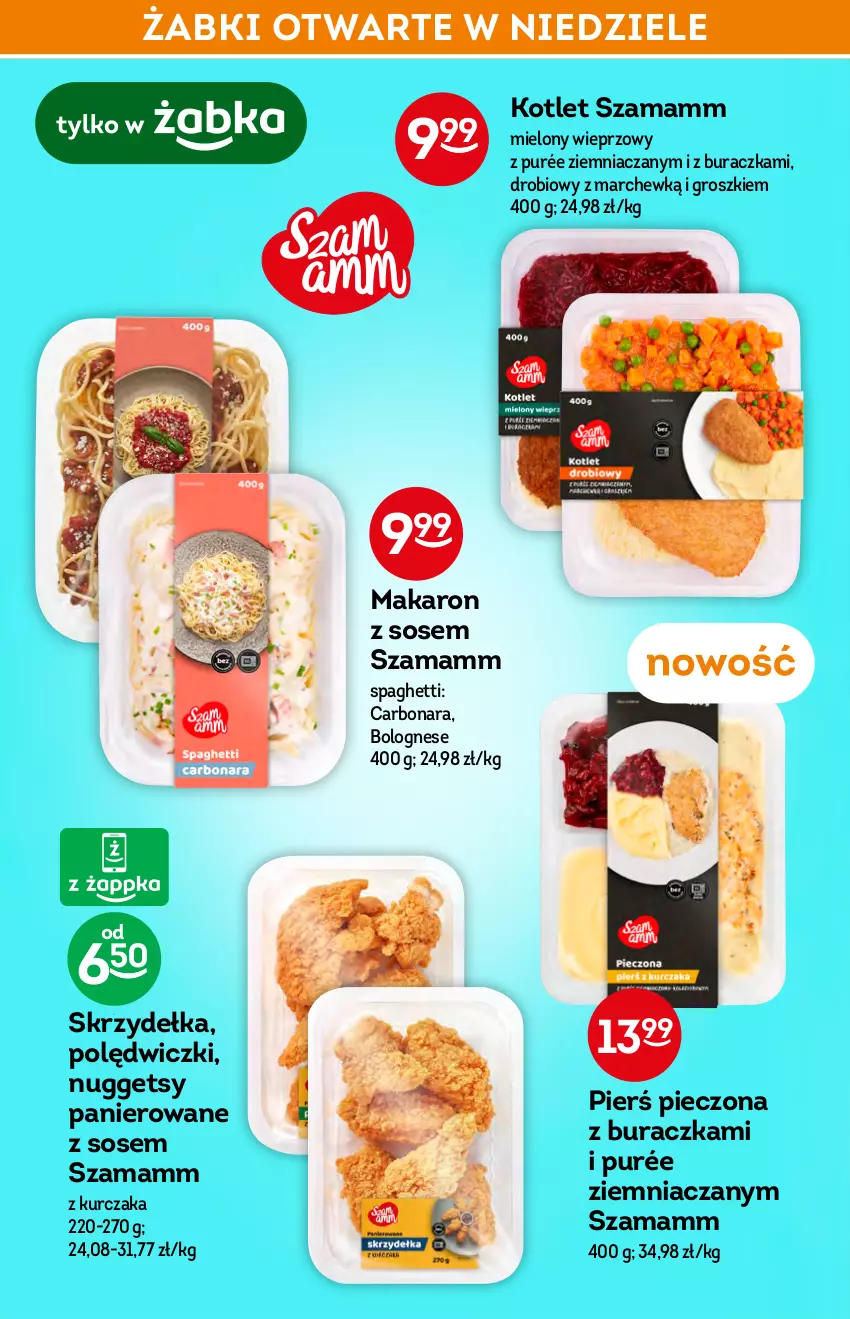 Gazetka promocyjna Żabka - ważna 19.01 do 26.01.2022 - strona 30 - produkty: Kotlet, Kurczak, Makaron, Makaron z sosem, Piec, Pur, Sos, Spaghetti