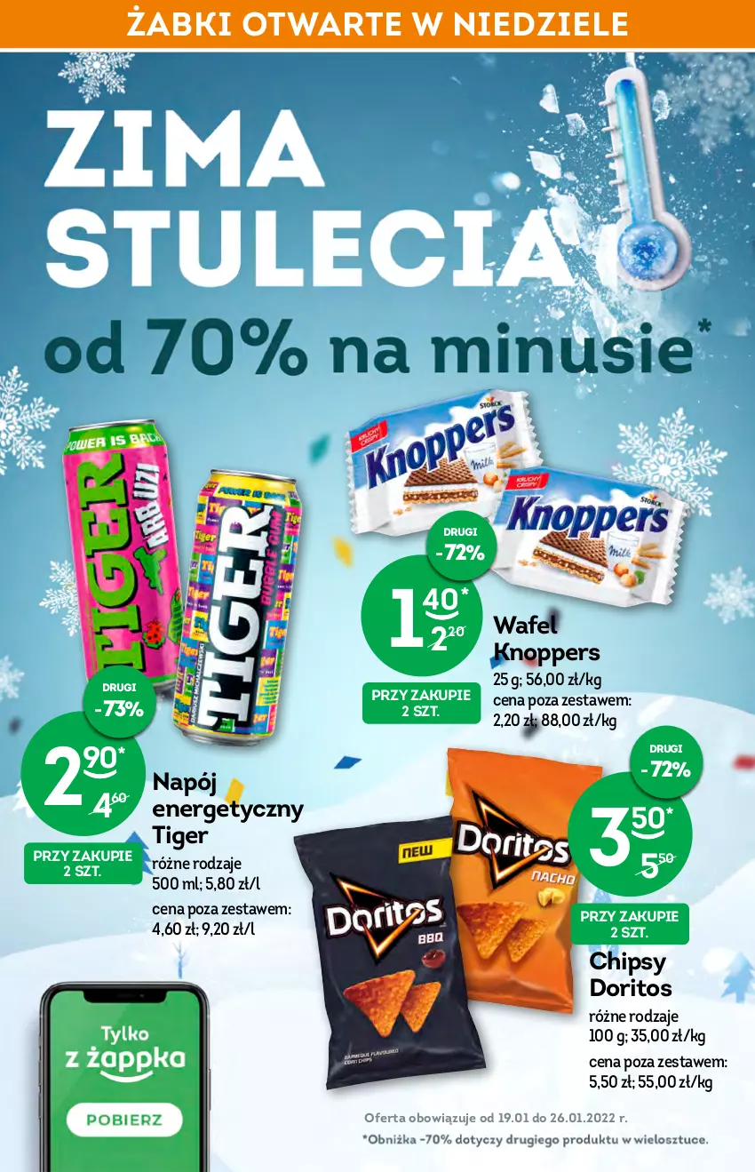 Gazetka promocyjna Żabka - ważna 19.01 do 26.01.2022 - strona 6 - produkty: Chipsy, Knoppers, Napój, Napój energetyczny, Tiger