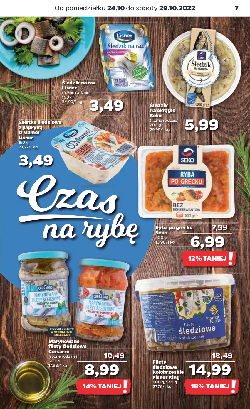 Gazetka promocyjna Netto - Artykuły spożywcze - ważna 24.10 do 29.10.2022 - strona 7 - produkty: Lisner, Ryba, Ryba po grecku, Sałat, Sałatka, SEKO