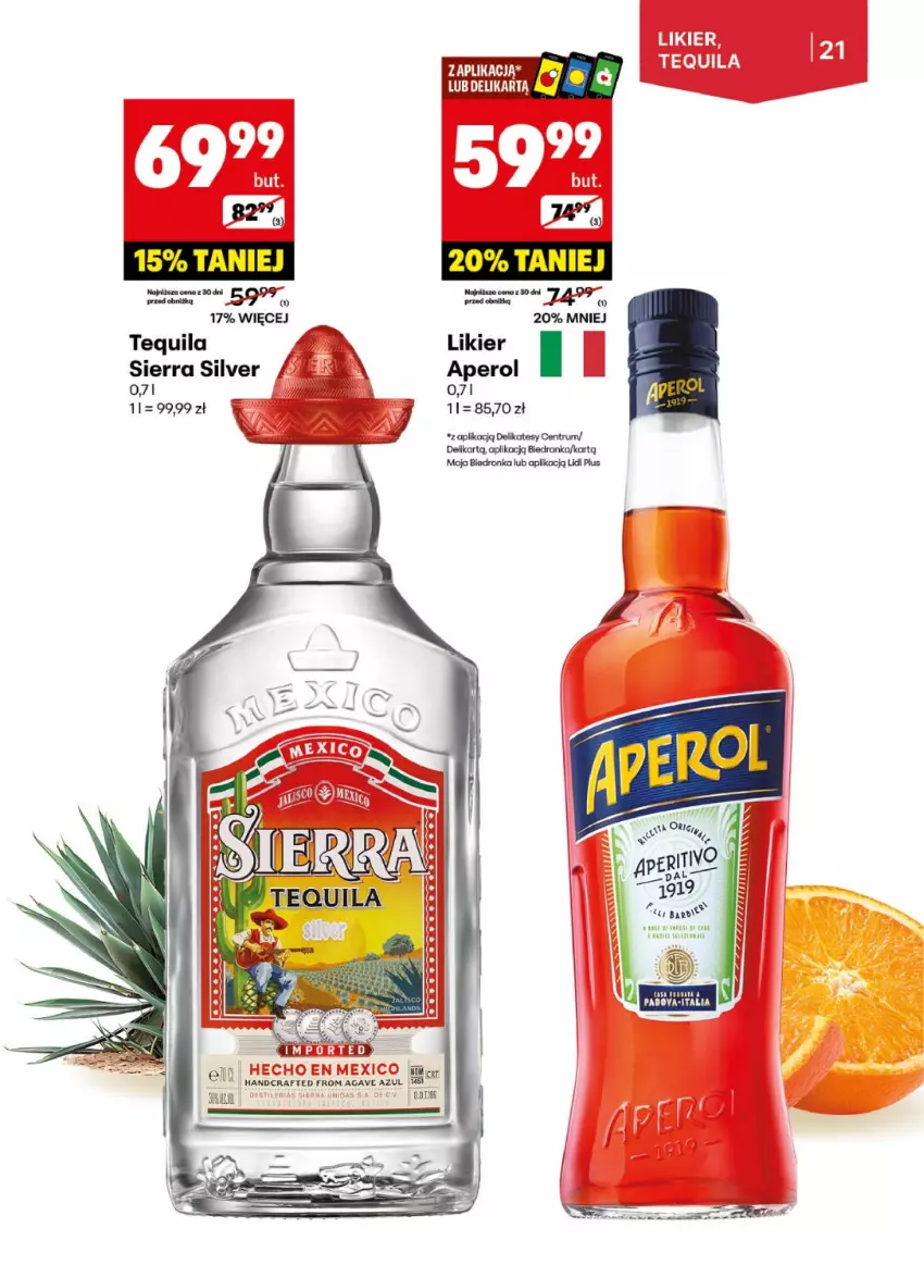 Gazetka promocyjna Delikatesy Centrum - DeliBarek DC22-DC23 - ważna 26.05 do 08.06.2025 - strona 21 - produkty: Aperol, Dron, Likier, Rum, Tequila