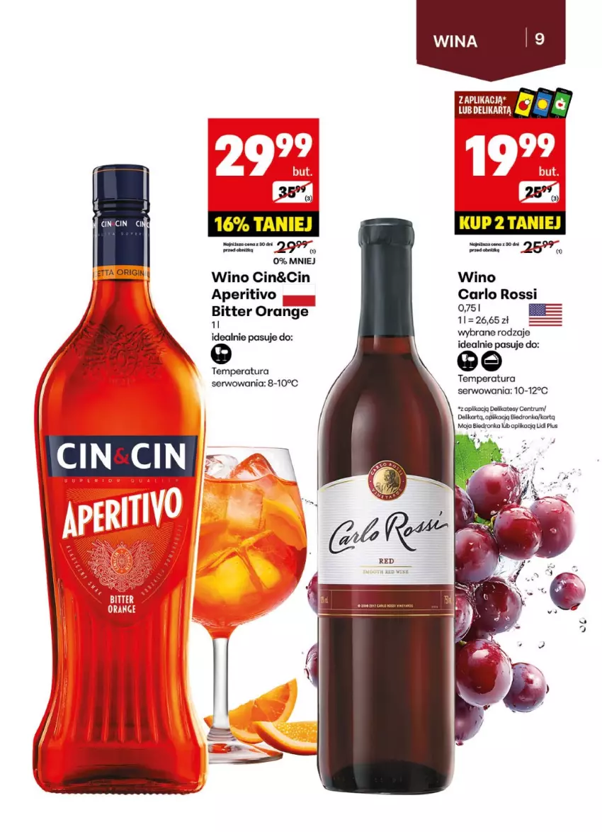Gazetka promocyjna Delikatesy Centrum - DeliBarek DC22-DC23 - ważna 26.05 do 08.06.2025 - strona 9 - produkty: Carlo Rossi, Dron, Rum, Ser, Wino